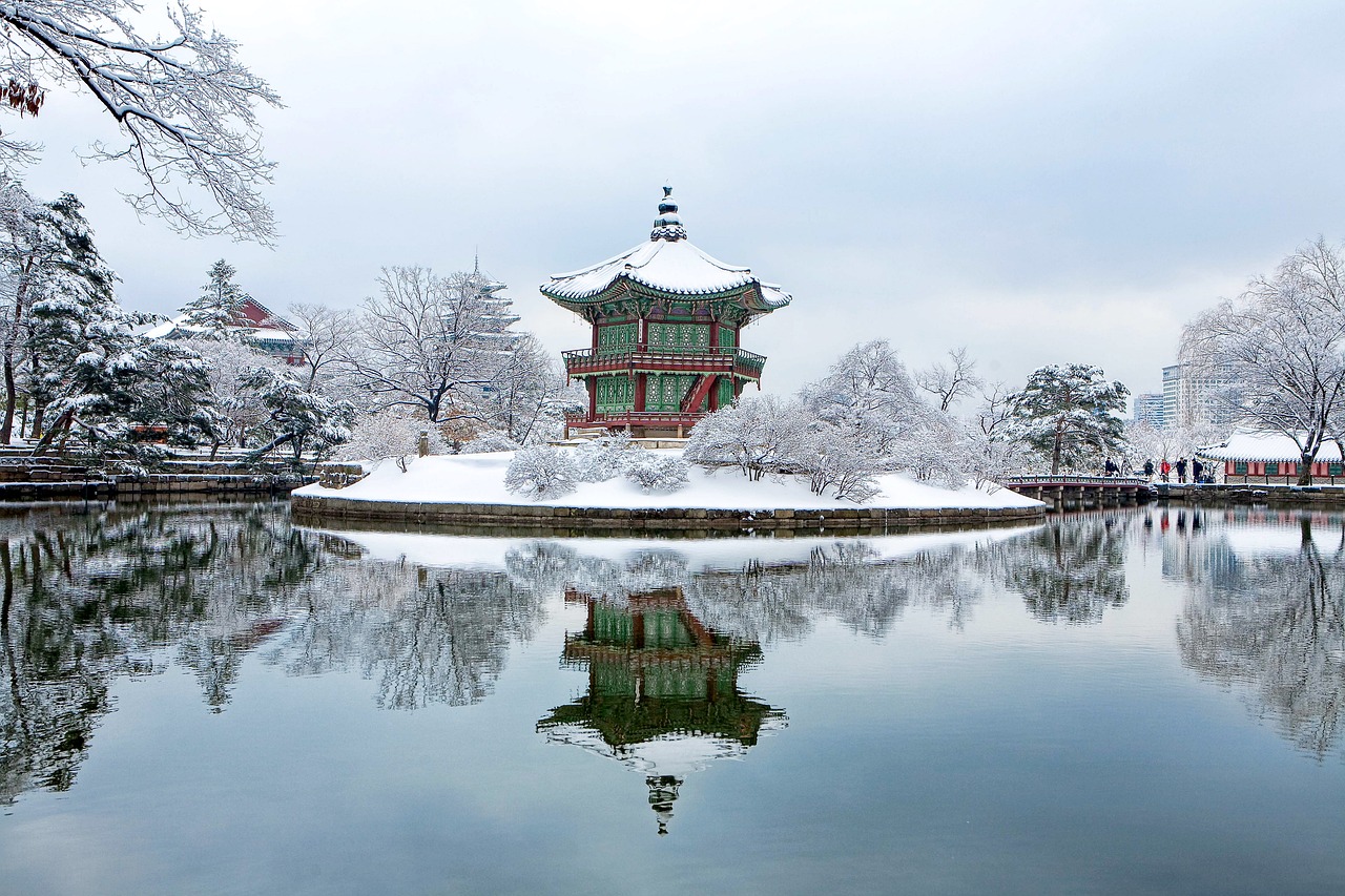 Gyeongbok paleis in de sneeuw